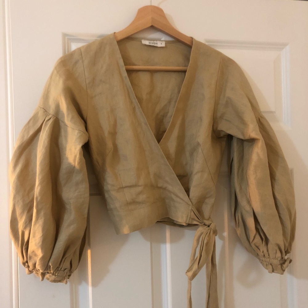 Dissh Linen Tie Crop Top